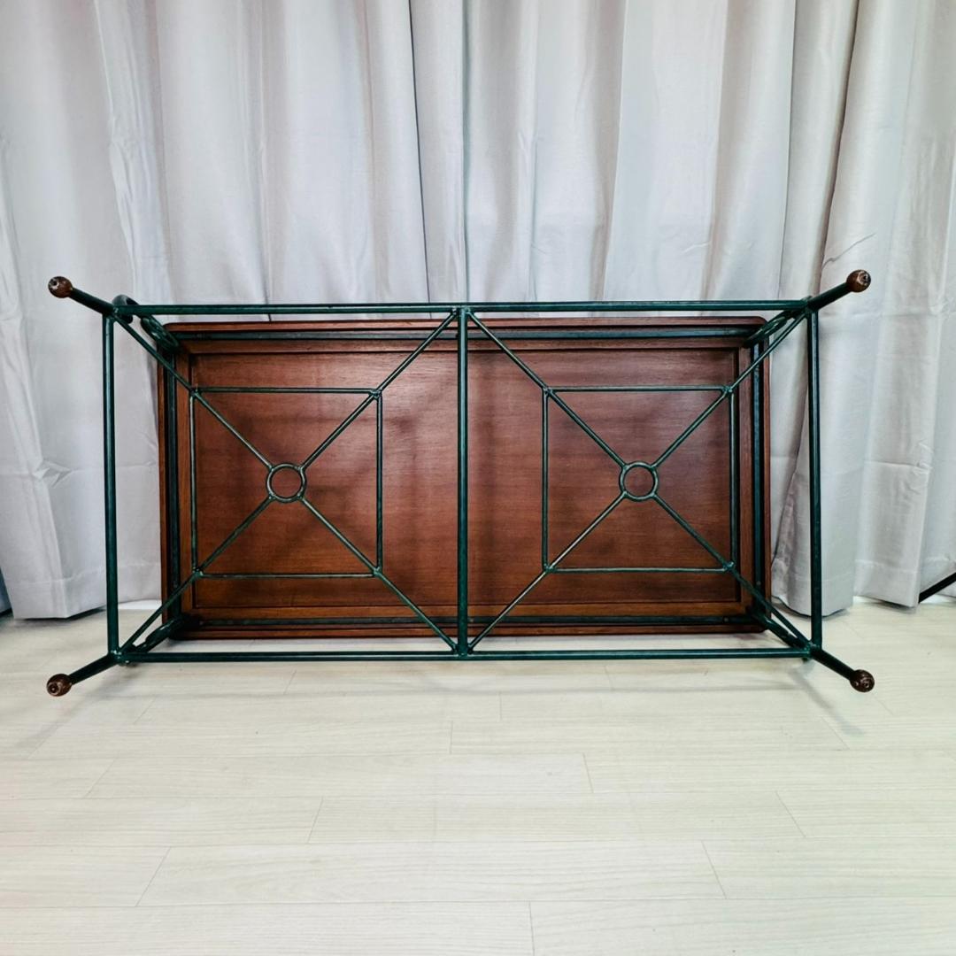 アンティーク マクタンストーン アイアン ローテーブル センターテーブル