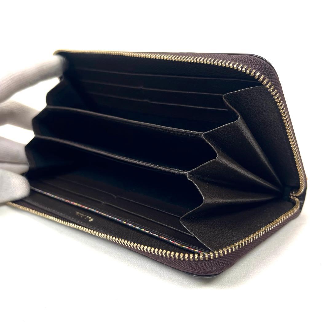 ポールスミス　長財布　ほぼ新品！　カレント　ロゴプリント　ラウンドファスナー