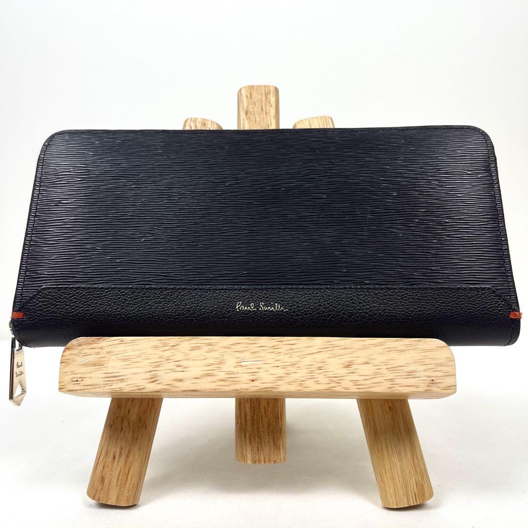 ポールスミス　長財布　ほぼ新品！　カレント　ロゴプリント　ラウンドファスナー