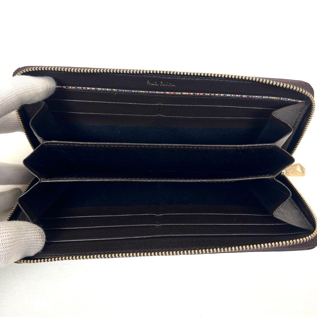 ポールスミス　長財布　ほぼ新品！　カレント　ロゴプリント　ラウンドファスナー