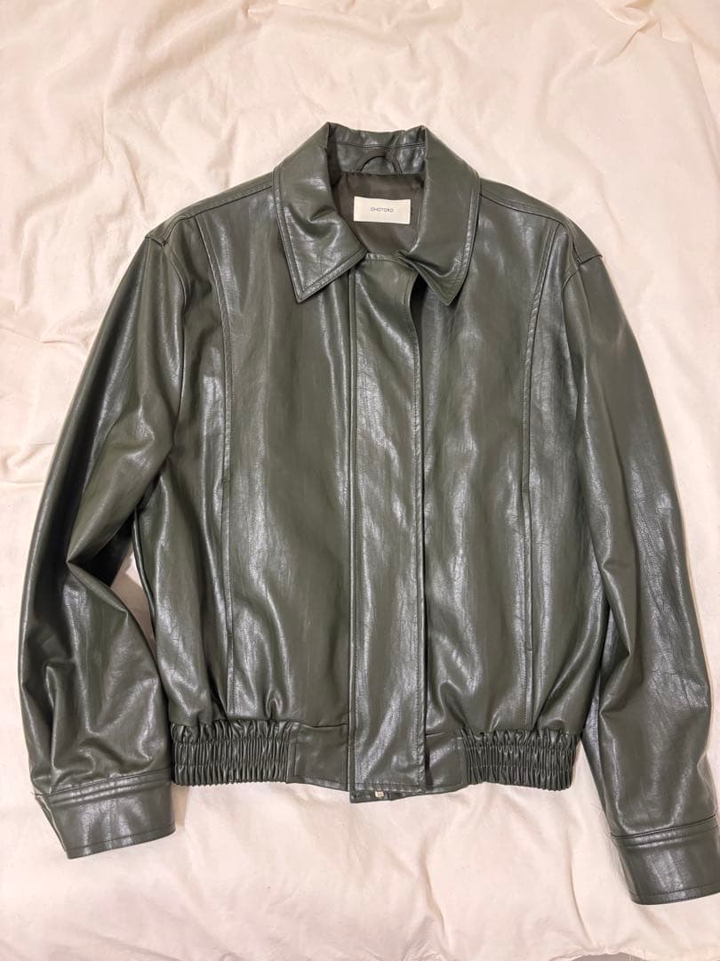 【OHOTORO】レザージャケット/カーキ