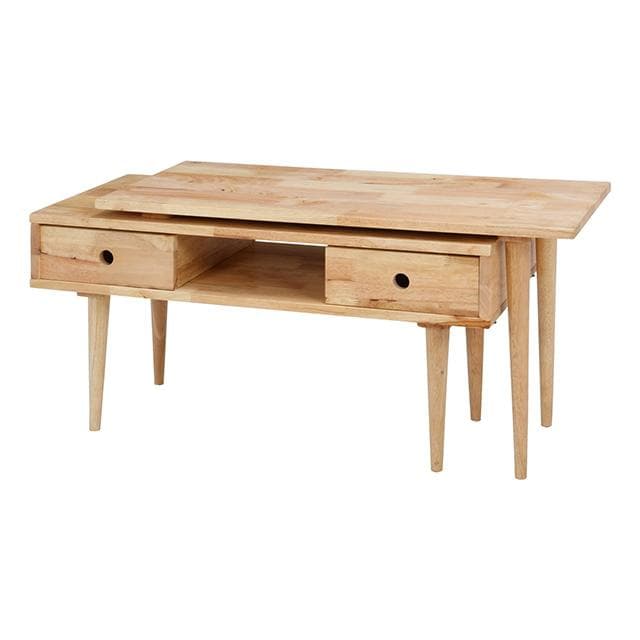 伸縮回転式テレビボード/ローボード 幅103～166 ナチュラル 天然木