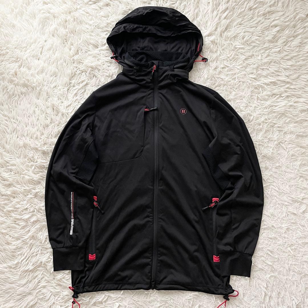 美品 BRIEFING 近年モデル ウィンドジャケット 4WAYストレッチ 黒
