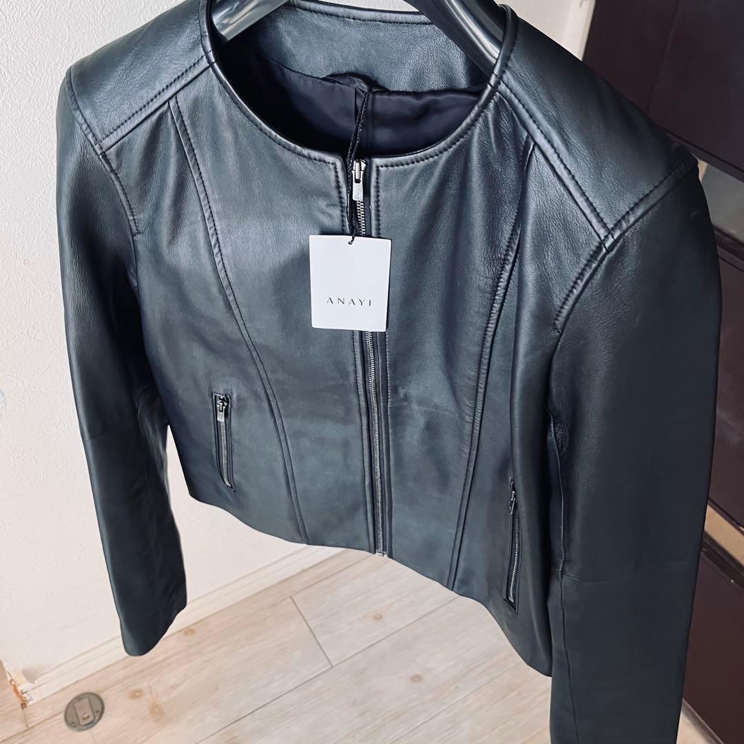 新品☆ ANAYI ラムレザーファスナー　ジャケット/セオリー、23区、ロペ