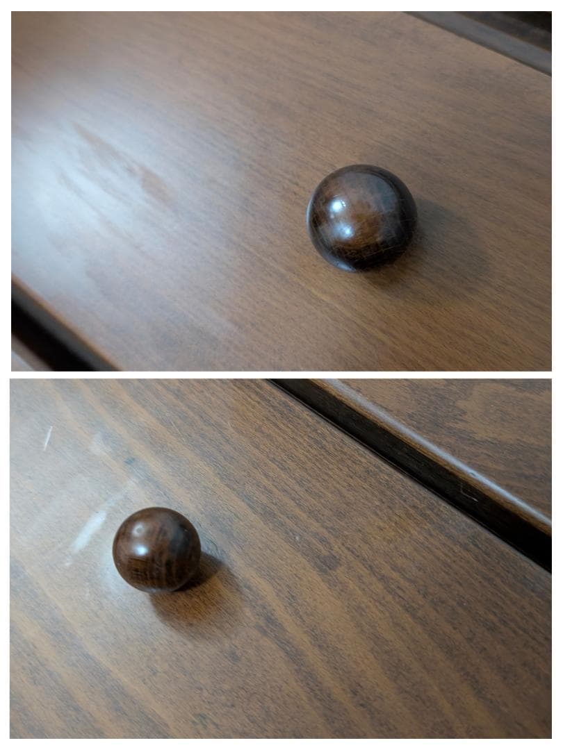 ウッド チェスト 木製 引き出し 5段 無垢材 国産 ビンテージ ブラウン