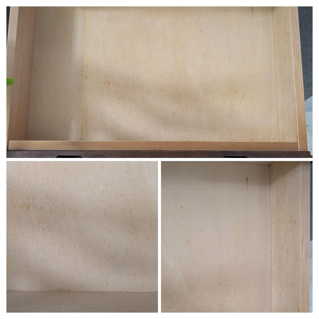 ウッド チェスト 木製 引き出し 5段 無垢材 国産 ビンテージ ブラウン