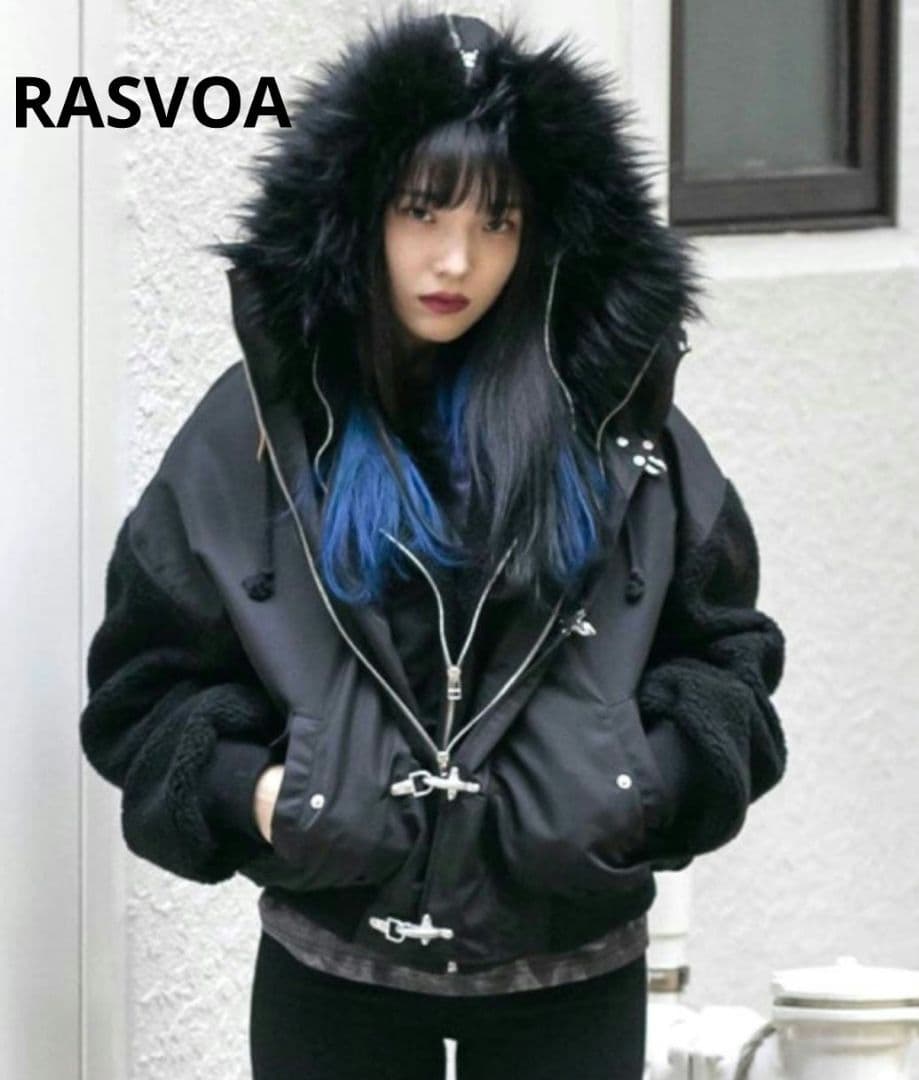 RASVOA ファイヤーマンボアフライトジャケット N-2B黒 y2k サイズＦ