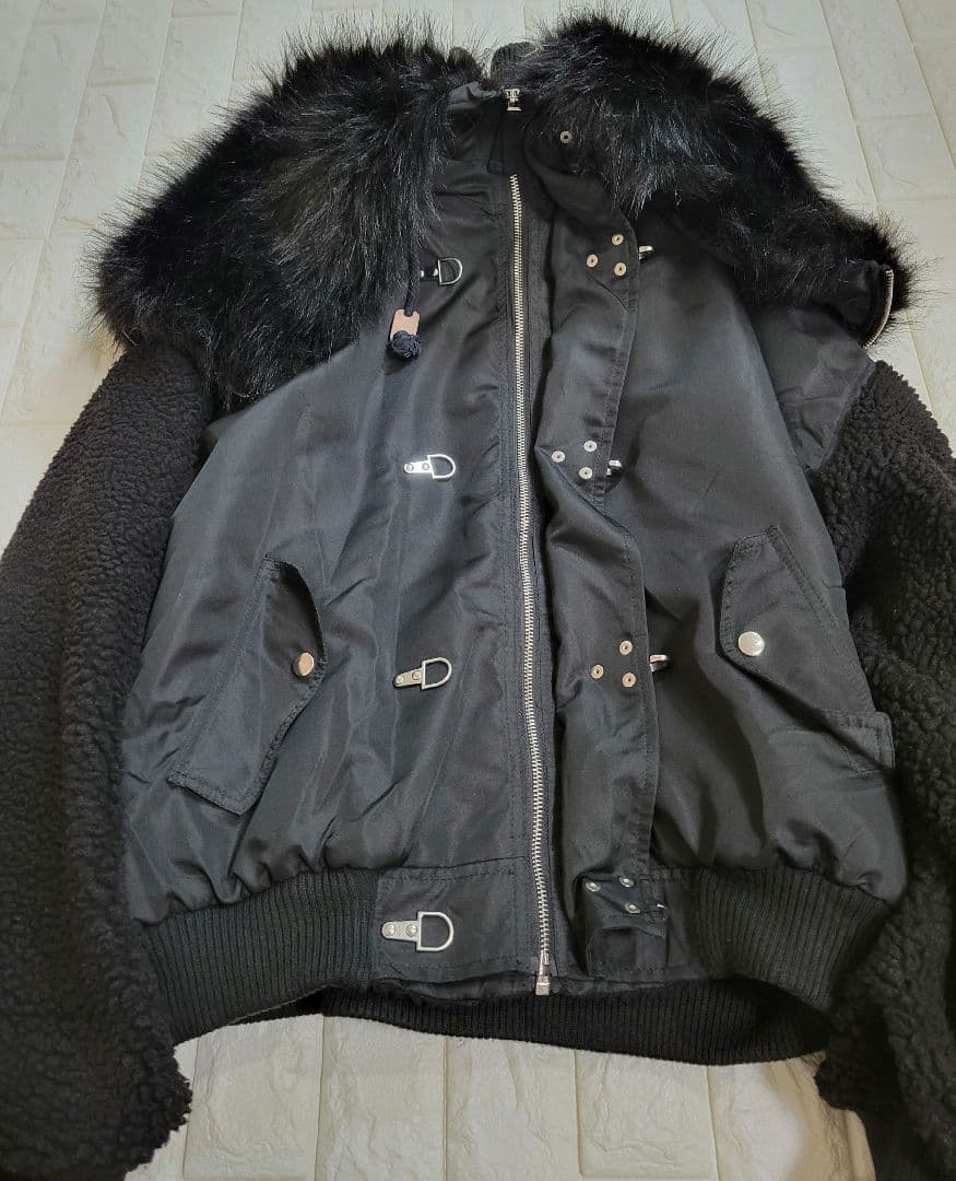 RASVOA ファイヤーマンボアフライトジャケット N-2B黒 y2k サイズＦ