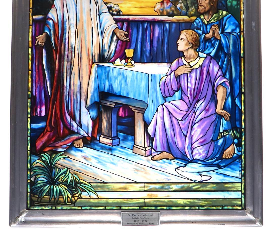 ルイス・C・ティファニー ヴィンテージ ステンドグラス エマオへ向かうキリスト