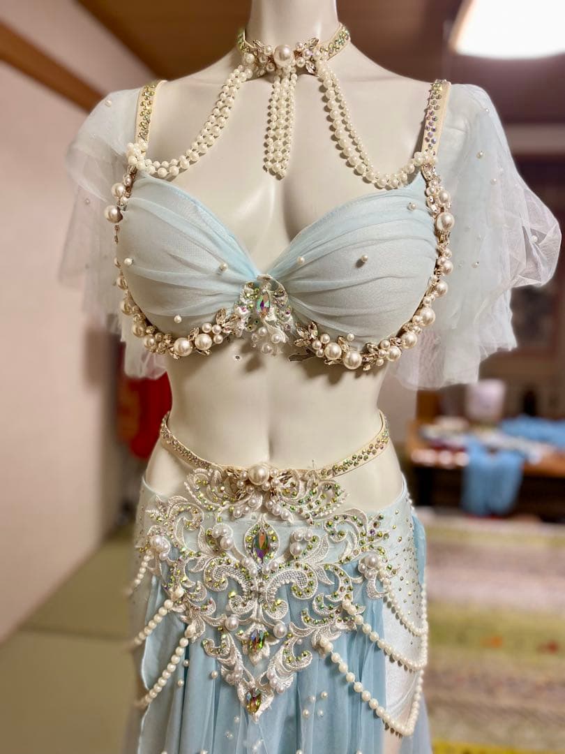 ベリーダンス セットアップ 水色