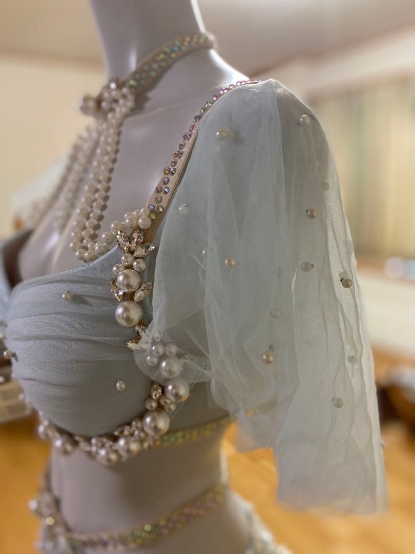 ベリーダンス セットアップ 水色