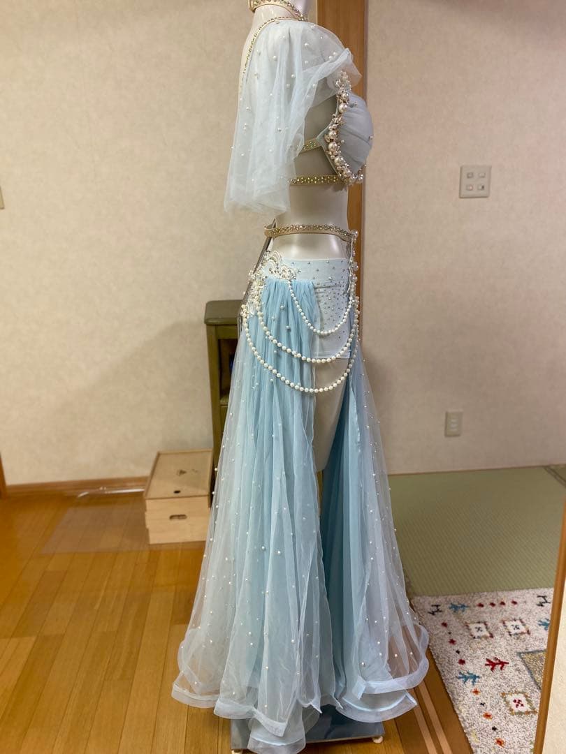 ベリーダンス セットアップ 水色