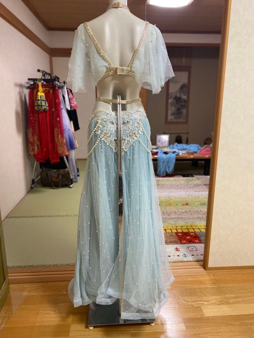 ベリーダンス セットアップ 水色