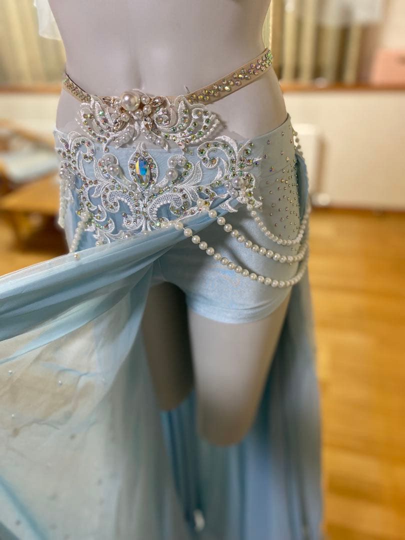 ベリーダンス セットアップ 水色