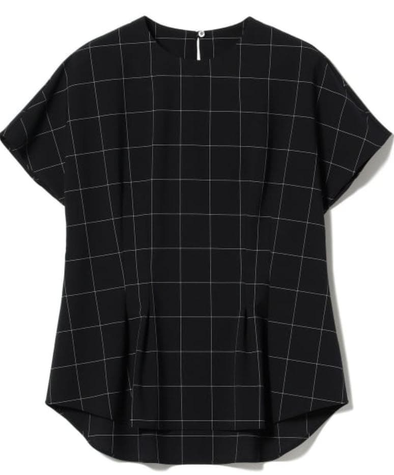 レディース チェック フレンチスリーブ ブラウス