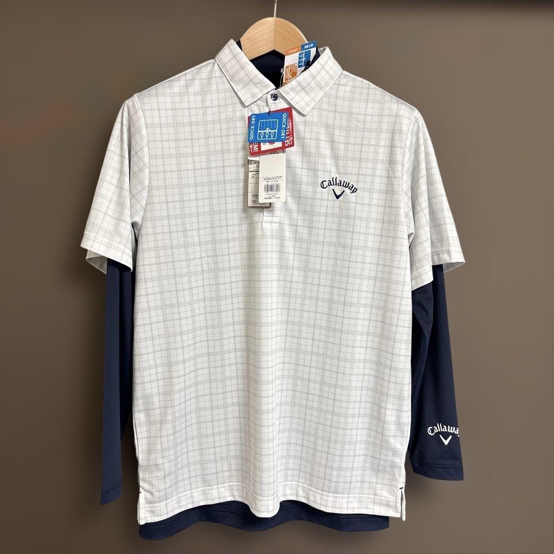 Callaway チェック柄ポロシャツ Lサイズ