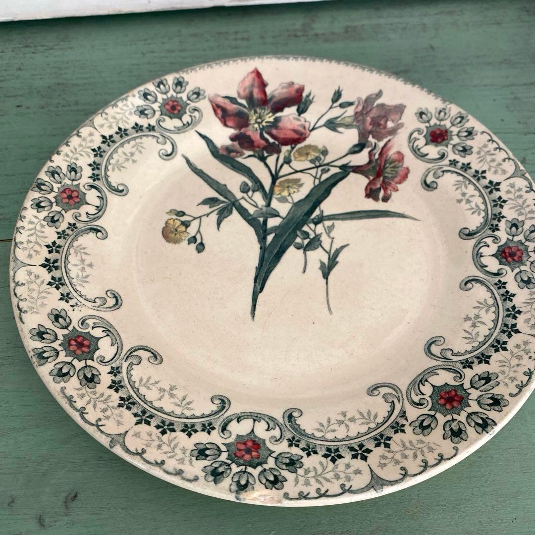 フランス アンティーク ショワジールロワ 切り花　平皿プレート【要確認】C