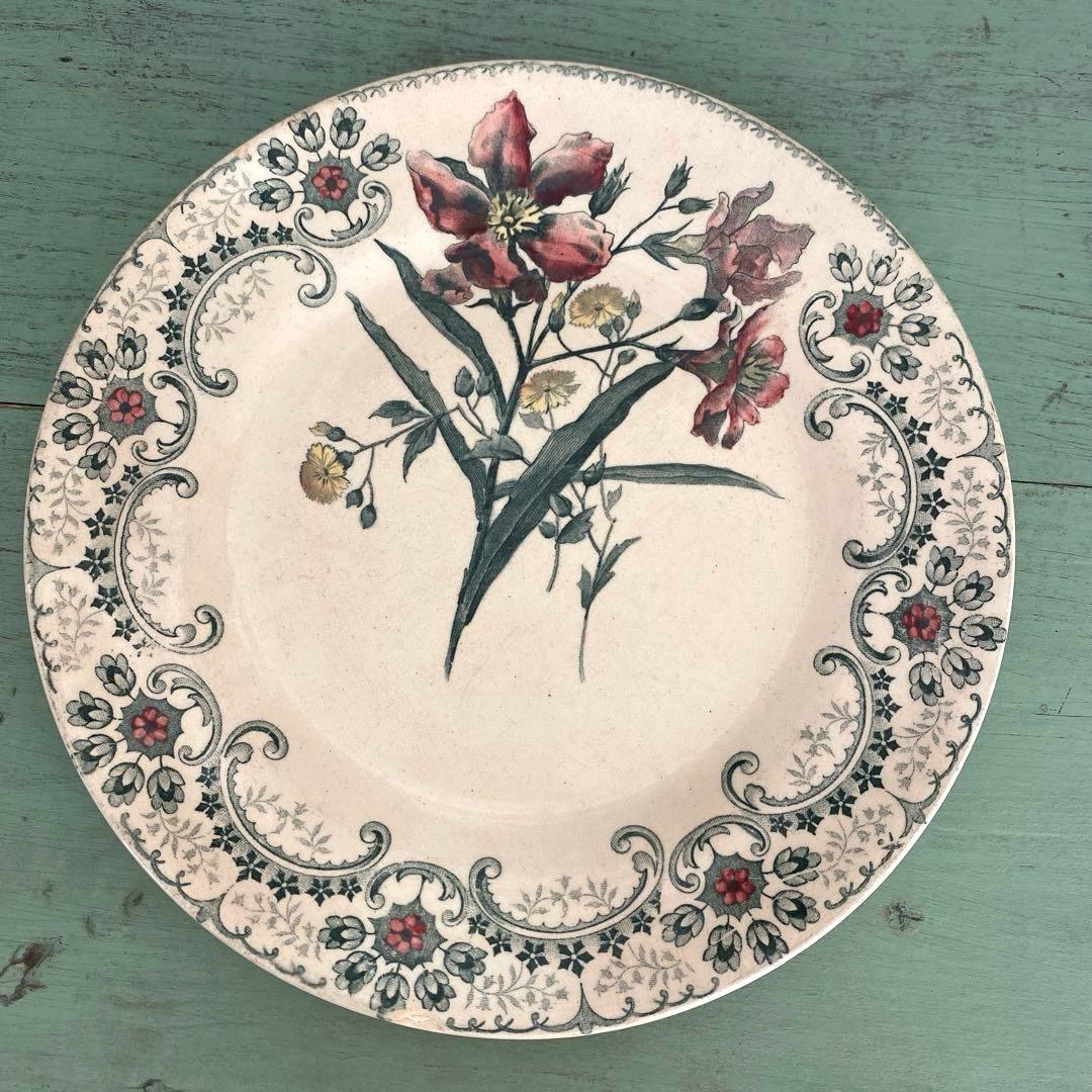 フランス アンティーク ショワジールロワ 切り花　平皿プレート【要確認】C