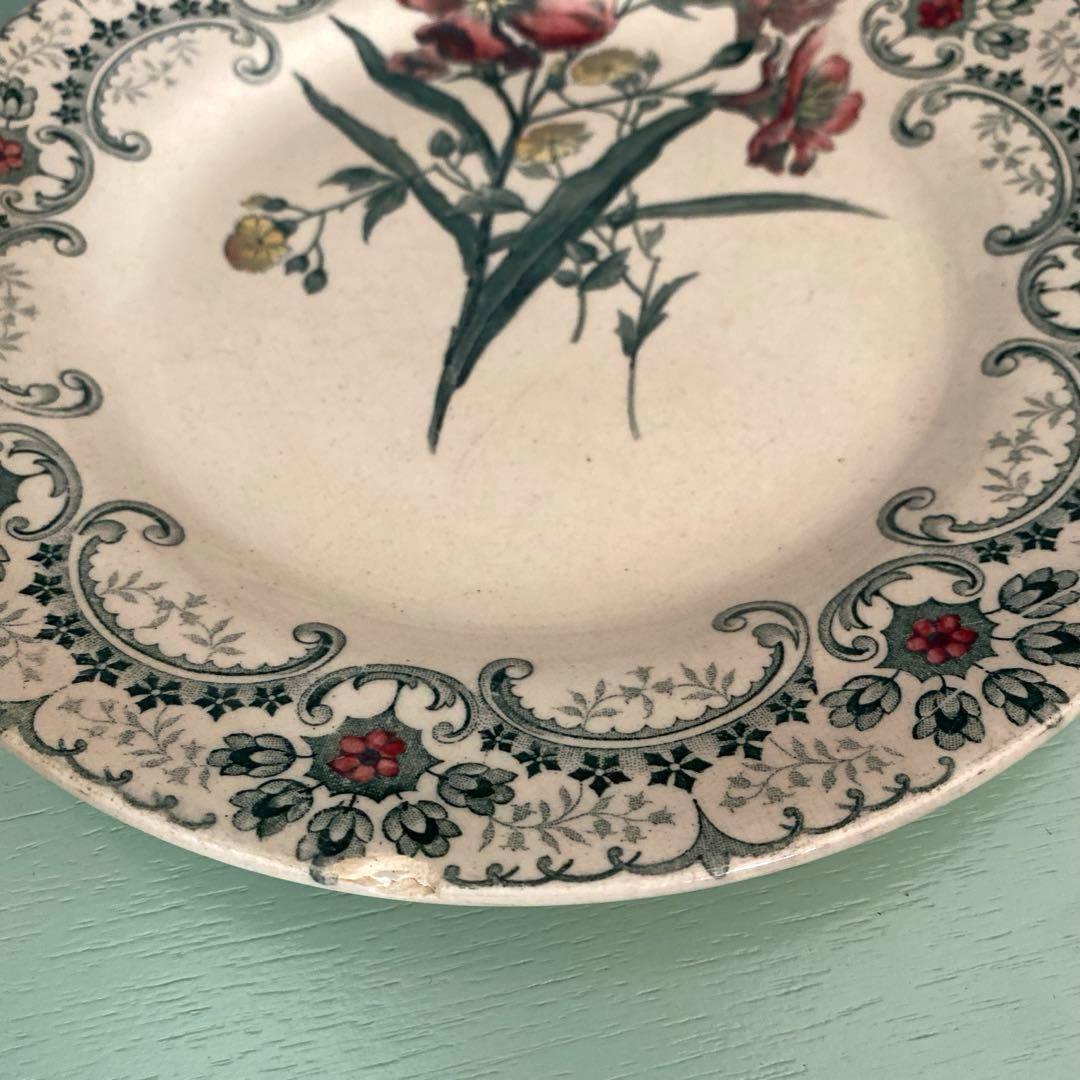 フランス アンティーク ショワジールロワ 切り花　平皿プレート【要確認】C