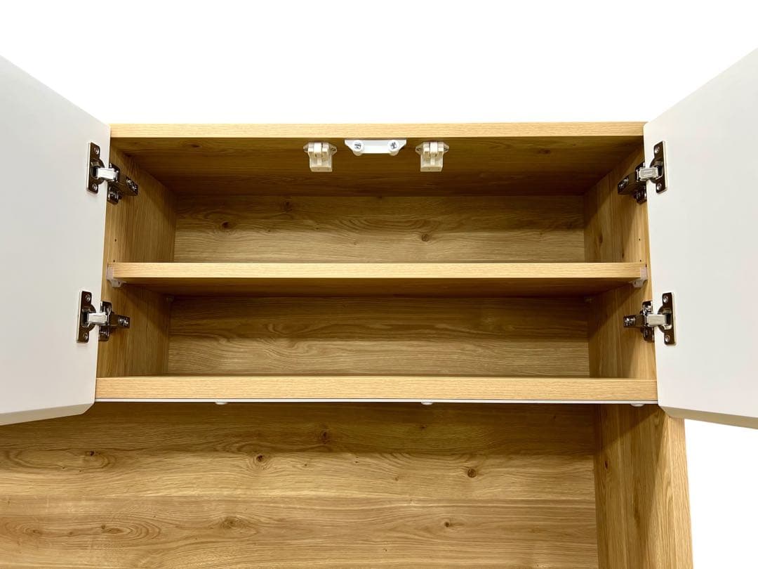 2025年購入【大川家具/KAGUCOCO】マカロン 食器棚 マットホワイト