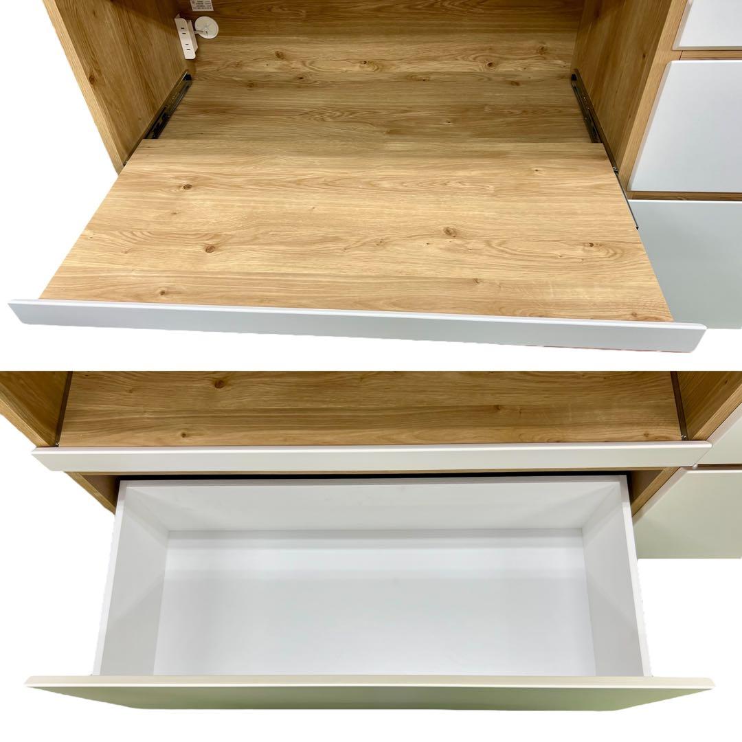 2025年購入【大川家具/KAGUCOCO】マカロン 食器棚 マットホワイト