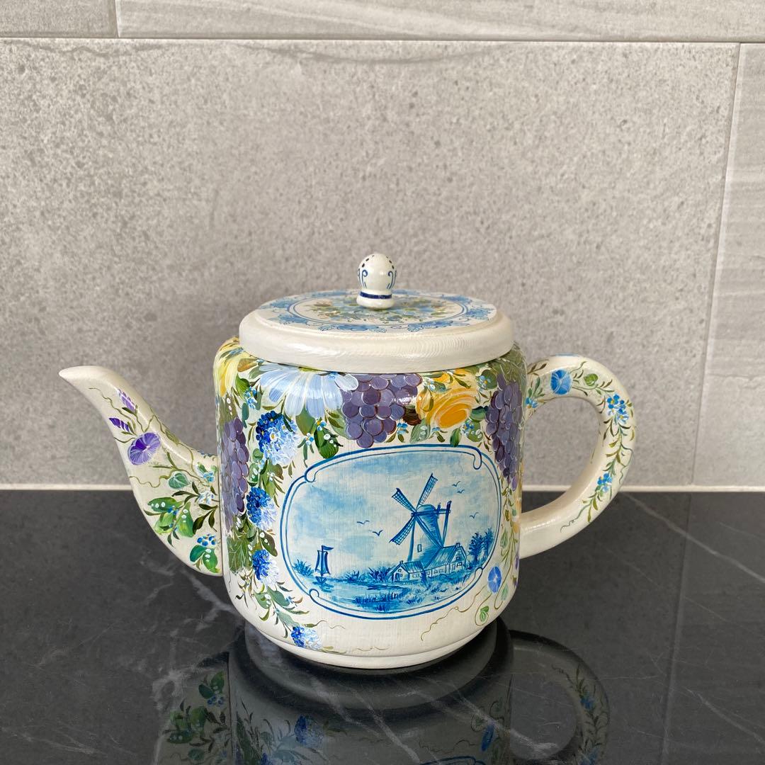 トールペイント(アッセンデルフト)木製ジョーロ置物