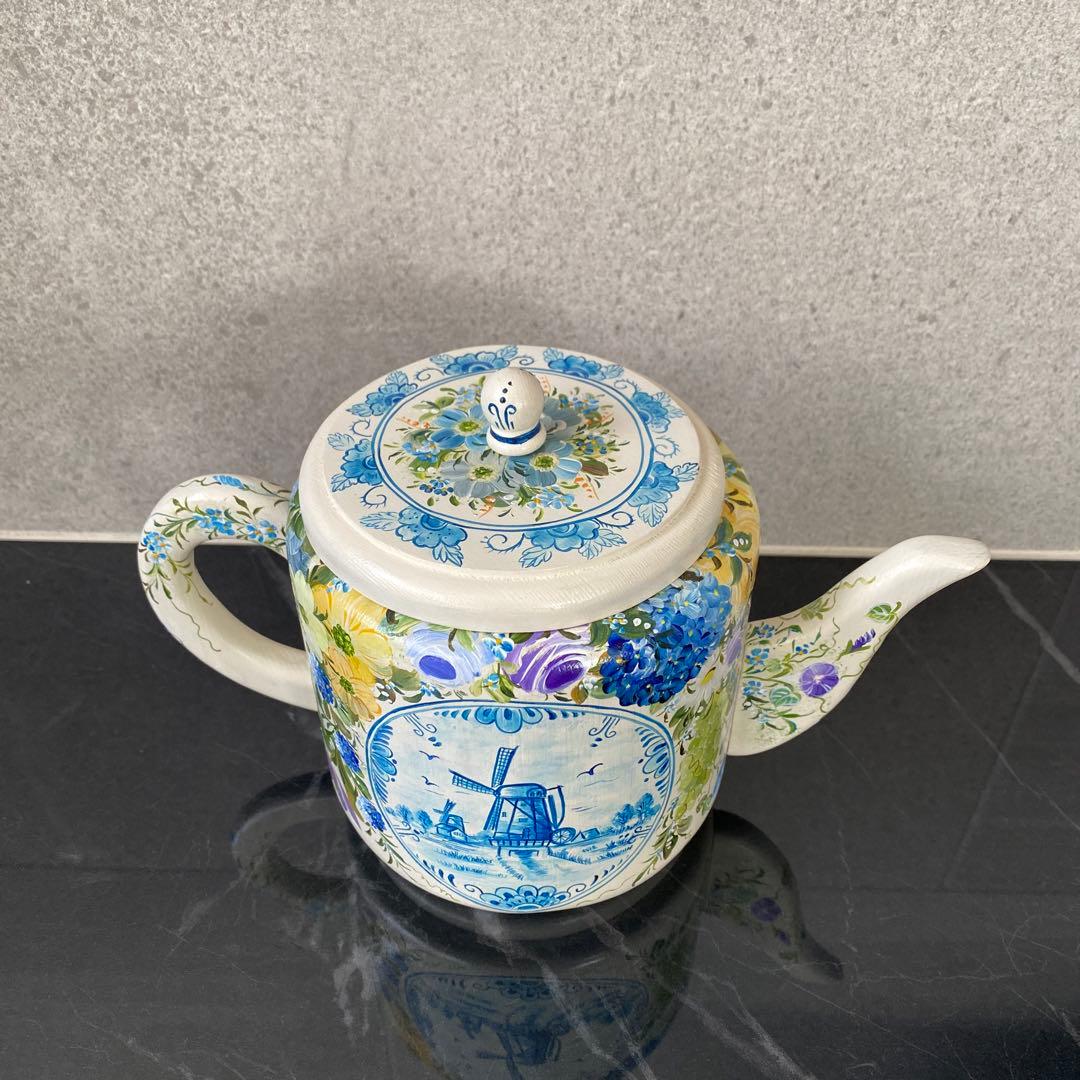 トールペイント(アッセンデルフト)木製ジョーロ置物