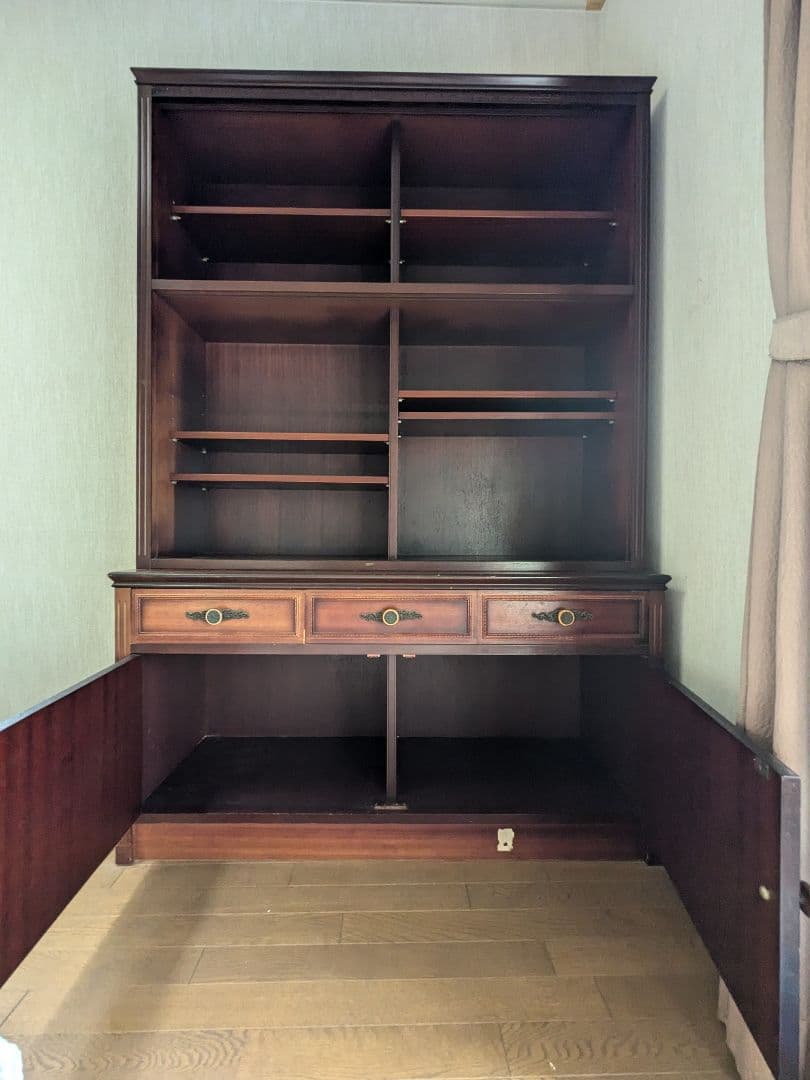 1/末まで限定お値下げ★☆アンティーク　天然無垢本棚　昭和レトロ　上下分割可能