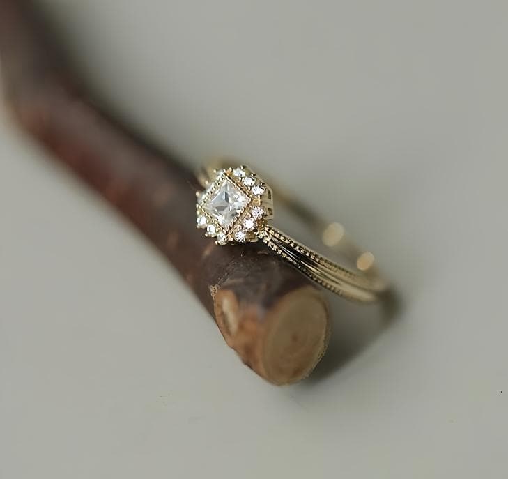 【Order Made】指輪　K14 刻印あり　ジルコン　ハンドメイド