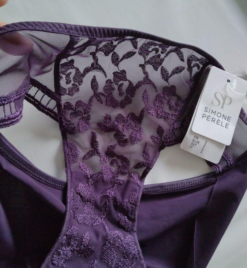 パープル レース ブラジャーD75＆ショーツL