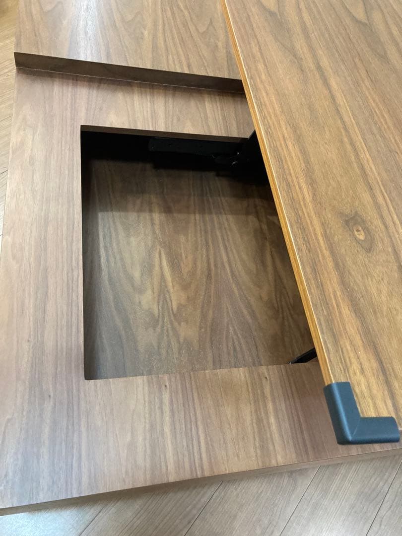 ニトリ　昇降リビングテーブル（Nヒバリ120MBR）ブラウン 天板リフトアップ