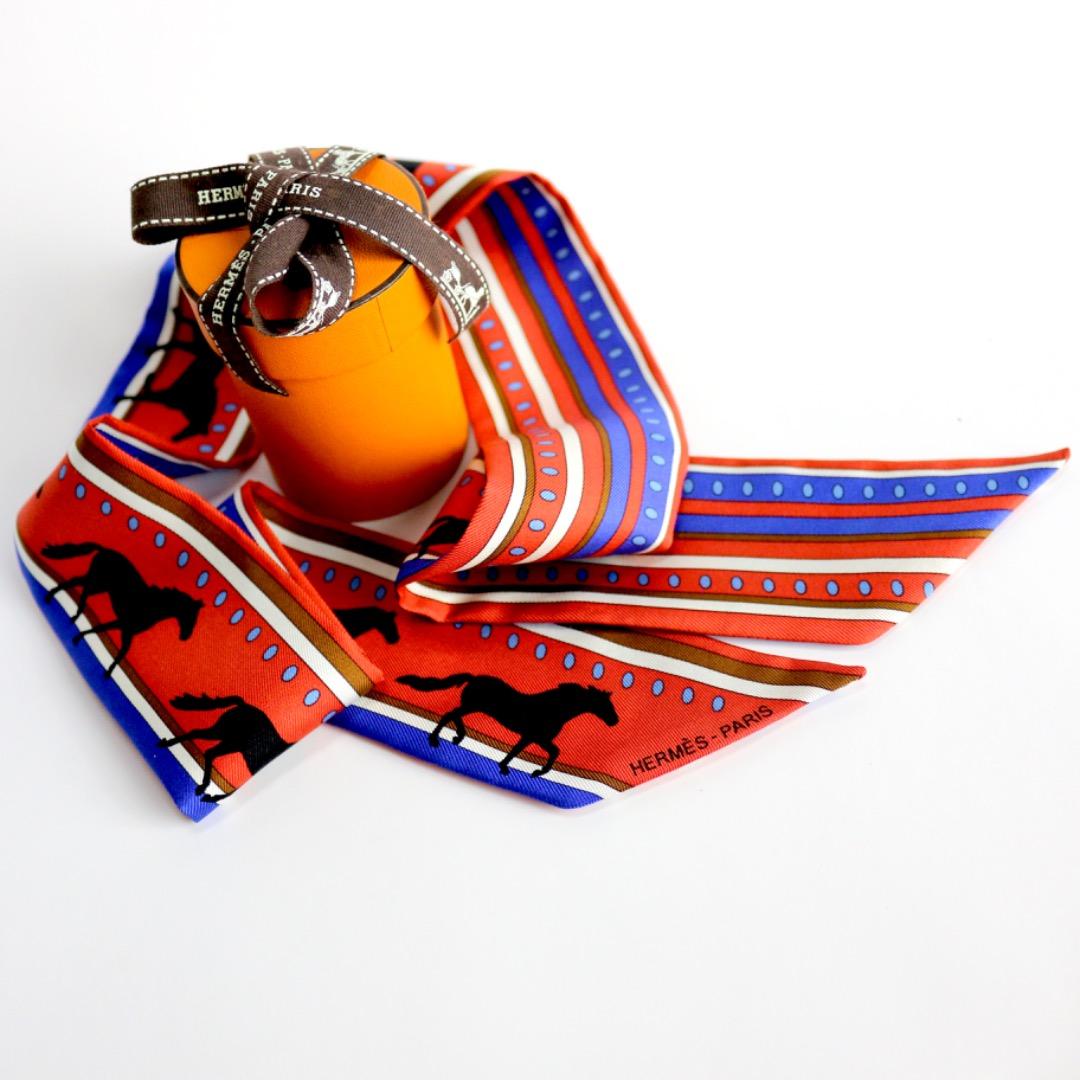新品・未使用 HERMÈS Twilly エルメス ツイリー スカーフ シルク