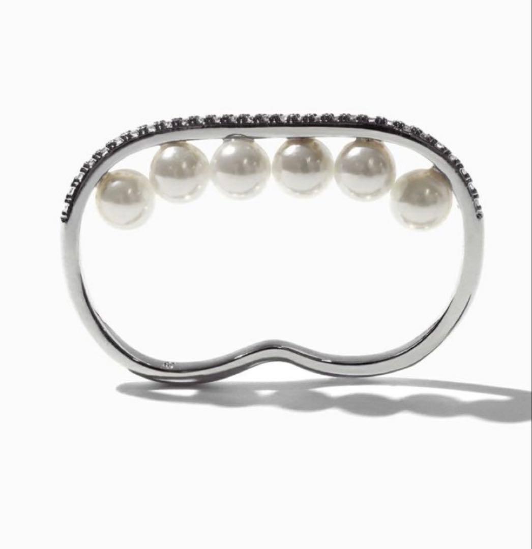 ステラハリウッド　ビジューラインパールフィンガーリング（シルバー）¥13750