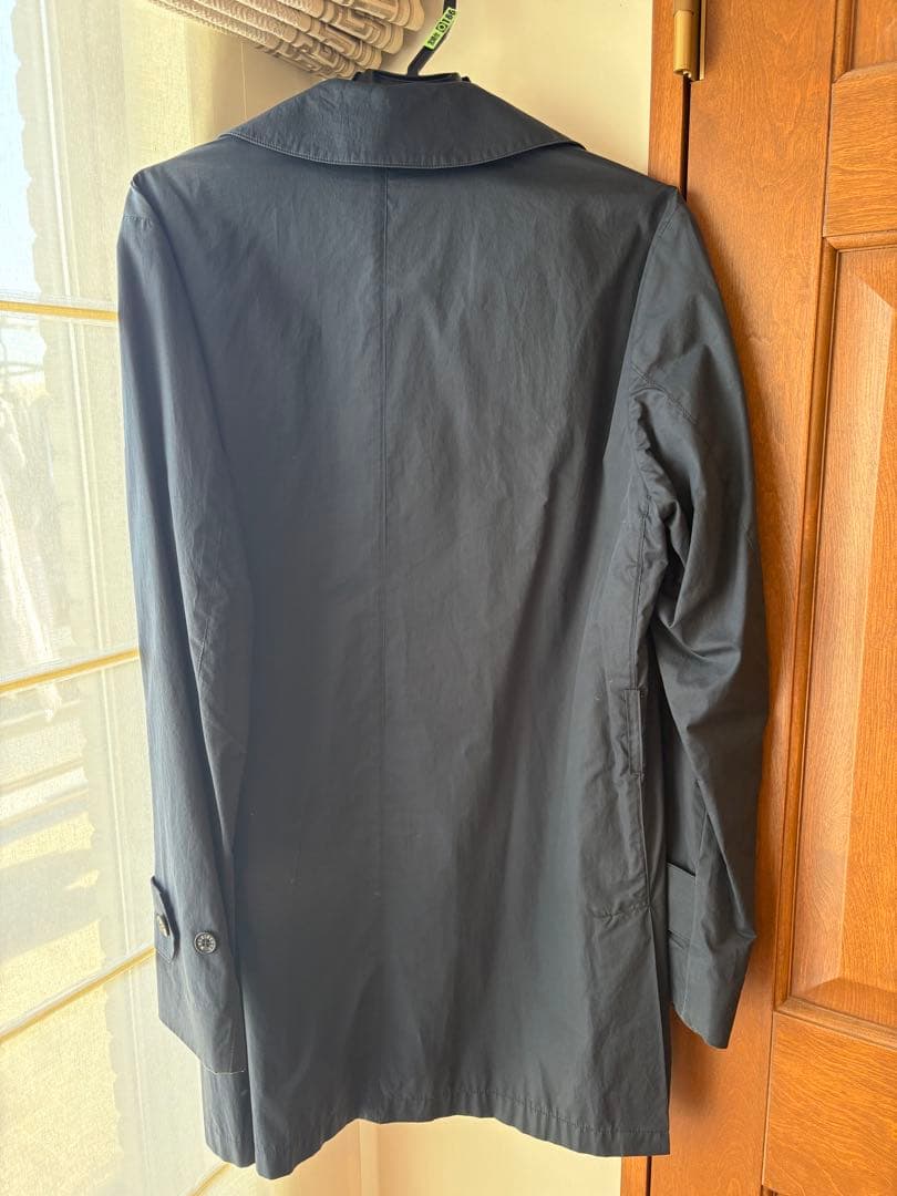 マッキントッシュ　ネイビー薄手比翼コート　サイズ40 ベルト付