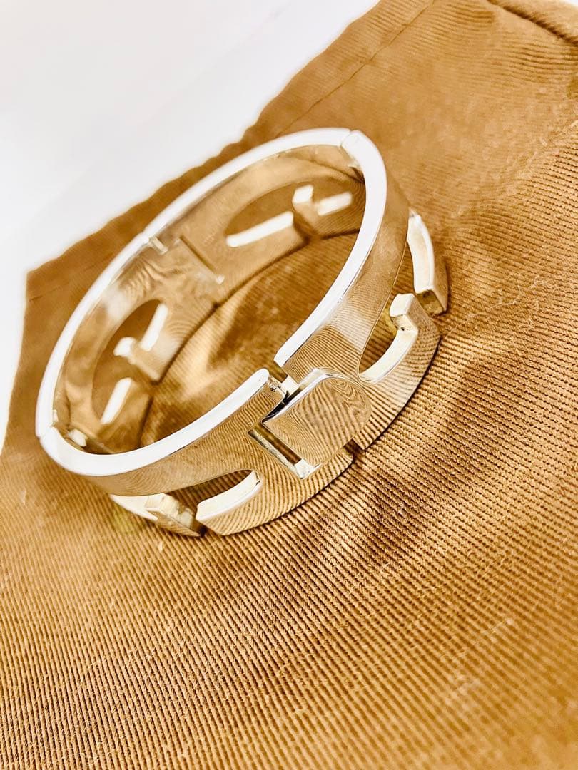 【超美品】GUCCI Gロゴブレスレット（実寸17cm）男女兼用 シルバー925