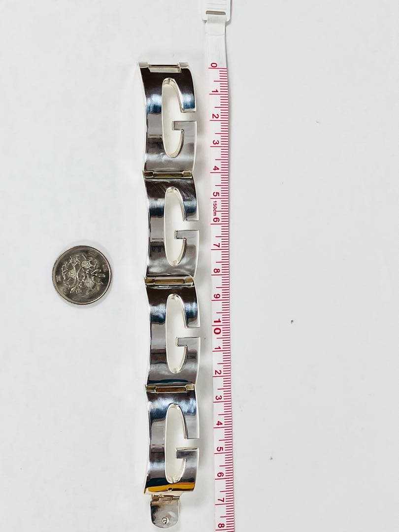 【超美品】GUCCI Gロゴブレスレット（実寸17cm）男女兼用 シルバー925