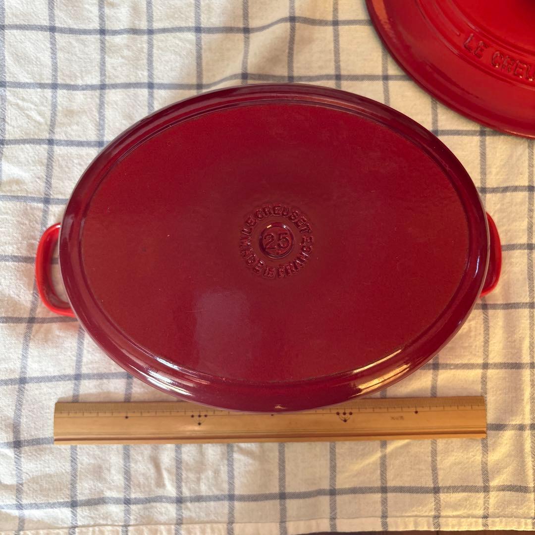ル・クルーゼ鍋　オーバル赤２５