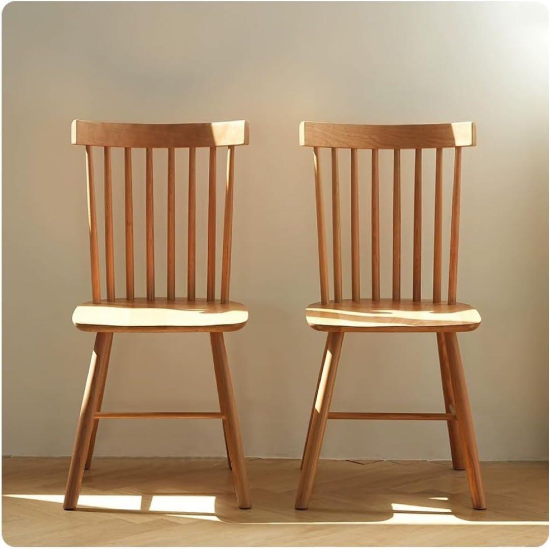 ダイニングチェア 2脚セット 木製ウィンザーチェア 人間工学 コームバック