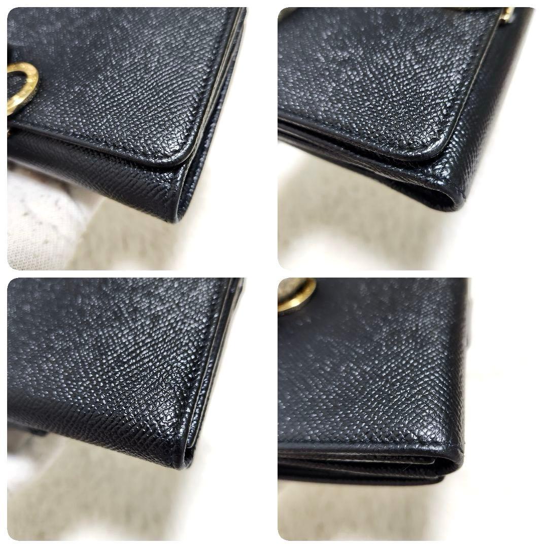 ✨極美品　付属品完備✨ブルガリ　二つ折り　ロゴクリップ　レザー　ブラック