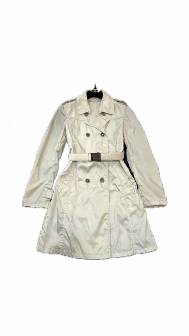 【PRADA】ロゴバックルベルト　ナイロントレンチコート