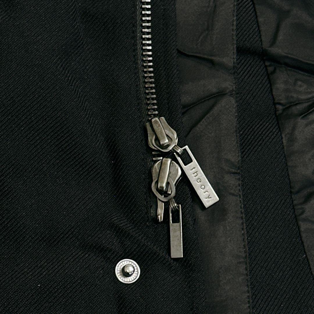 Theory　セオリー　メンズ　ステンカラーコート　黒　40 ダブルジップ