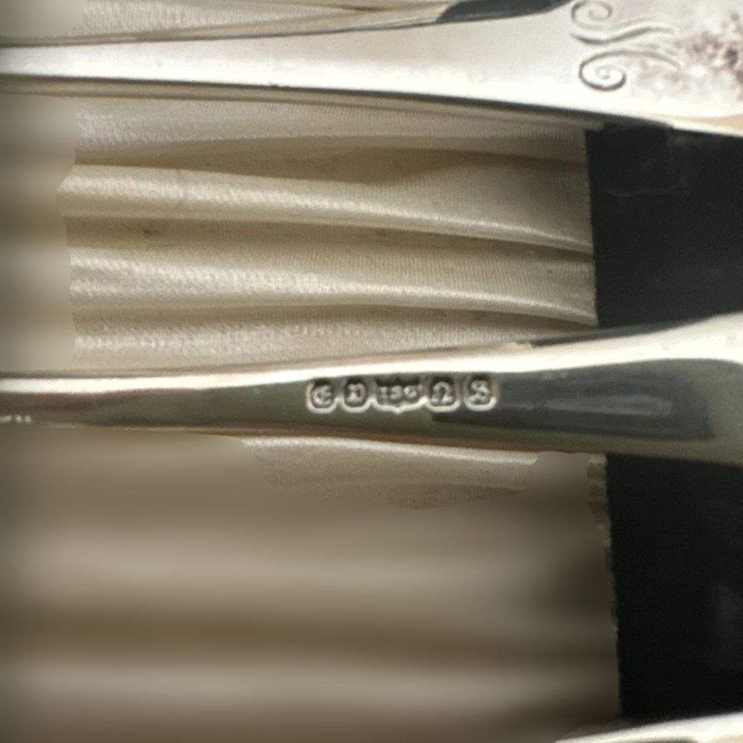 英国製純銀 フィッシュ ナイフ フォーク 12点