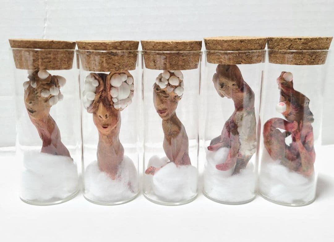 寄生型怪奇蟲　セットB　永野蟲　卵蓄光体　怪奇標本　まとめ5本　芸術作品　標本