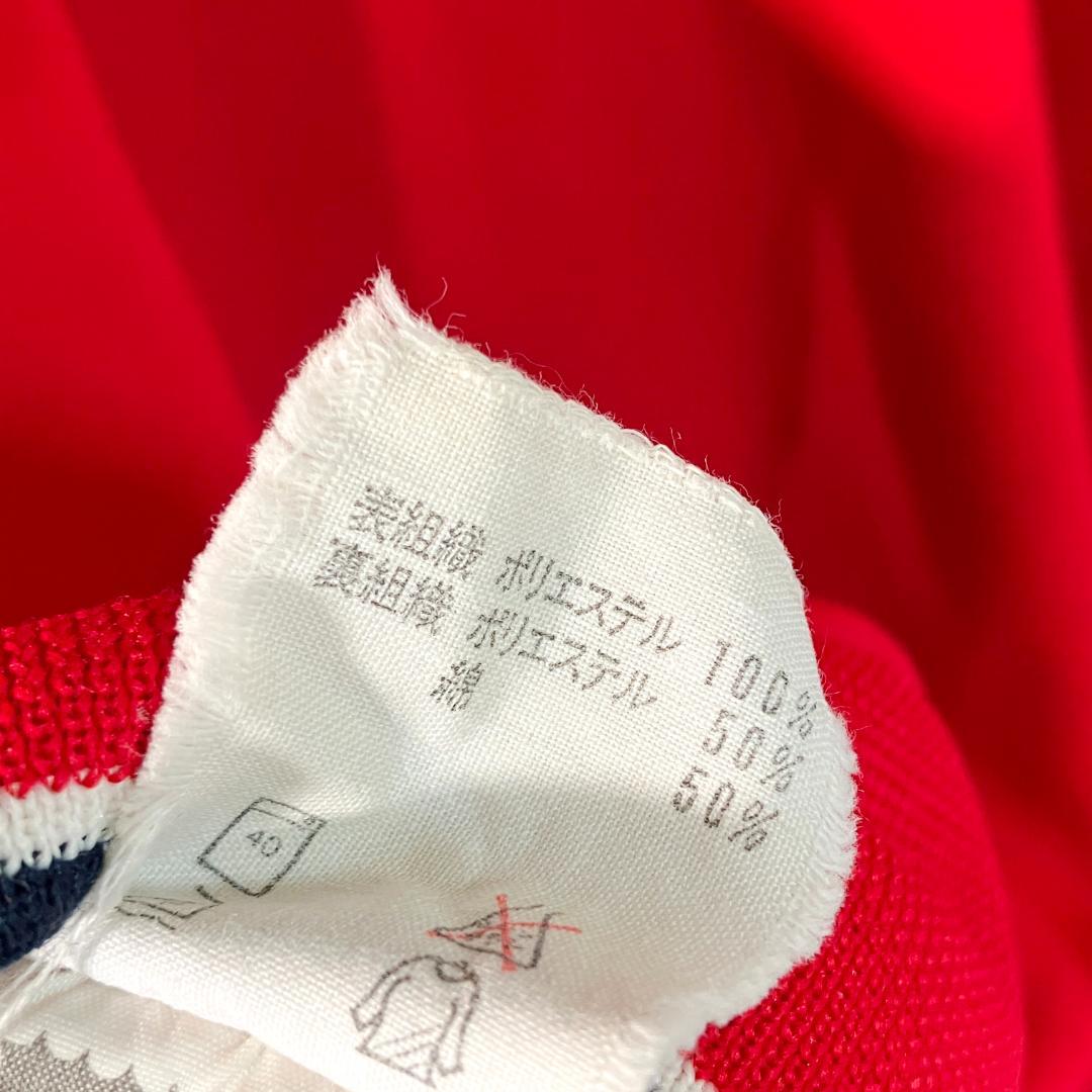 70s adidas　トラックジャケット　ジャージ　レッド　ロゴ　デサント