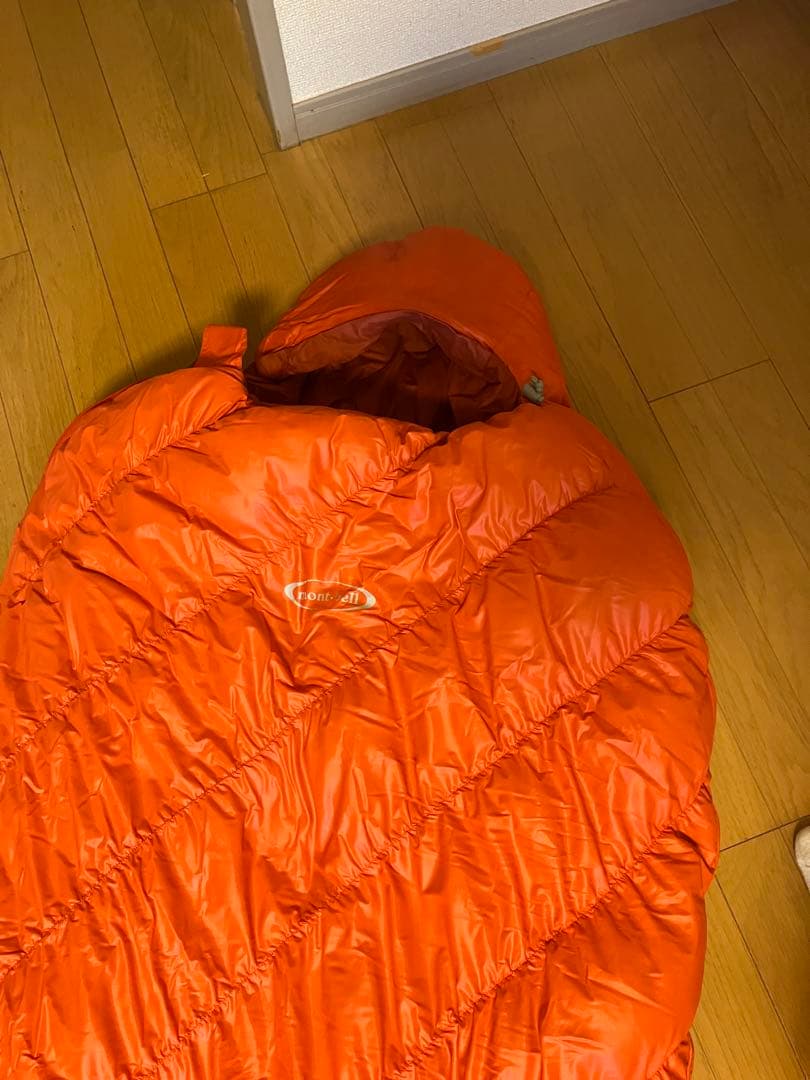 mont-bell オレンジ ダウンシュラフ 収納袋付き