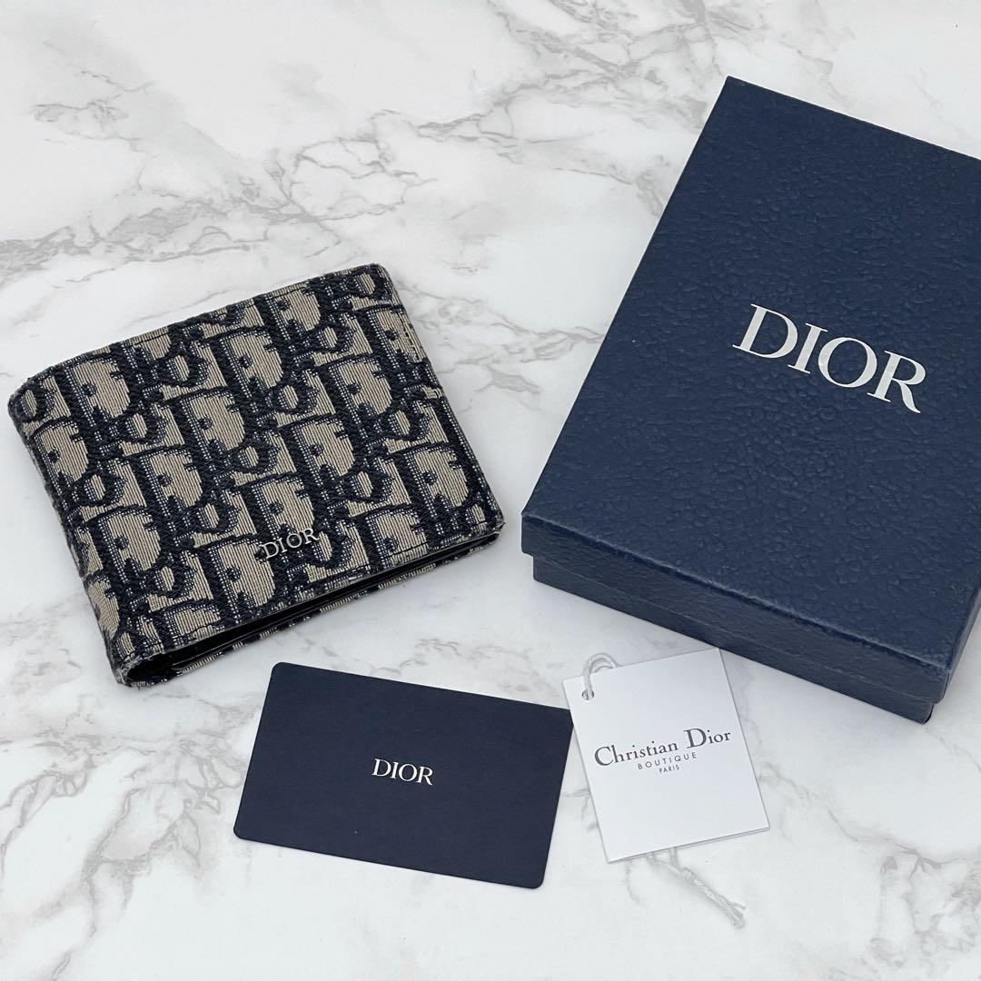 ディオール 【ケース付き】ウォレット 折り財布 ベージュ/ブラック