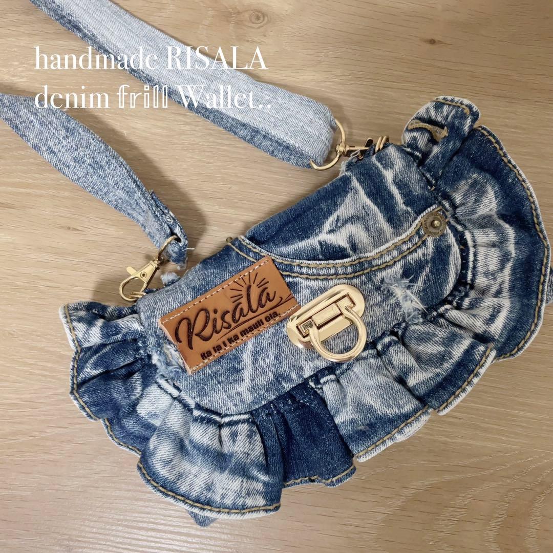 デニム リメイク フリル ウォレット ショルダー 2点セット