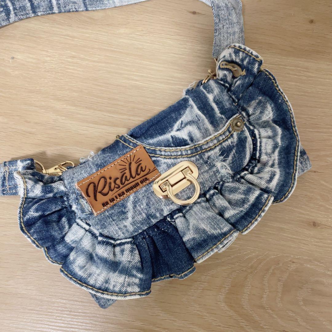 デニム リメイク フリル ウォレット ショルダー 2点セット