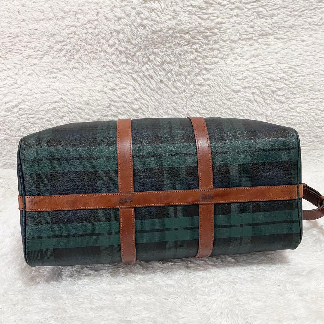 ポロラルフローレン☆2wayボストンバッグ グリーンチェック 大容量 南京錠