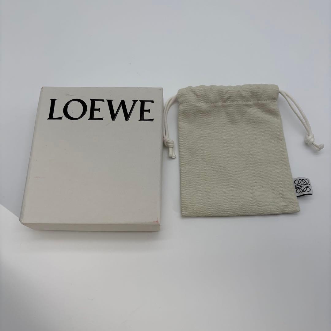 ロエベ　ノット コンパクトウォレット　レザー　ブラック　黒　オレンジ　スペイン製